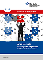 Titelbild der DGUV Information 211-019: Arbeitsschutzmanagementsysteme - ein Erfolgsfaktor für Unternehmen.