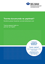 Titelbild der Broschüre "Trauma - was tun?" in türkischer Sprache