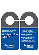 BG BAU Fenster-Anhänger "Richtiges Lüften schützt!"
