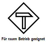 Logo "Für rauen Betrieb geeignet"