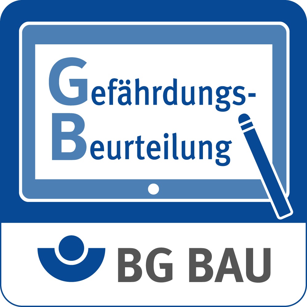 Logo der Gefährdungsbeurteilung der BG BAU.