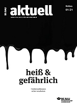 Titelblatt der Zeitschrift BG BAU aktuell Ausgabe Rohbau 1/2021