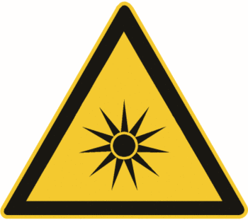 Warnung vor optischer Strahlung, Sicherheitszeichen W027 Warnung vor optischer Strahlung, Sicherheitszeichen W027