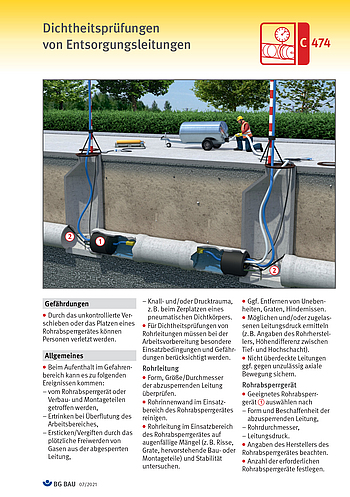 Titelbild Baustein C 474 Dichtheitsprüfungen von Rohrleitungen