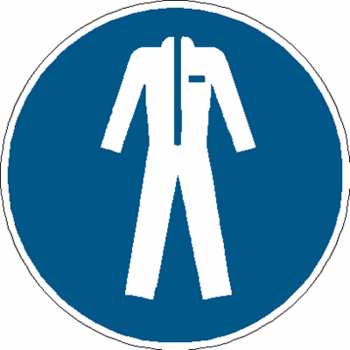 Sicherheitszeichen Gebotszeichen - Schutzkleidung benutzen M010