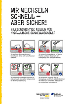 Bau auf Sicherheit - Regeln für hydraulische Schnellwechsler Plakat (A4)