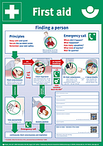 Aushang Erste Hilfe Plakat: First aid (englisch, DIN A2, synth. Papier)
