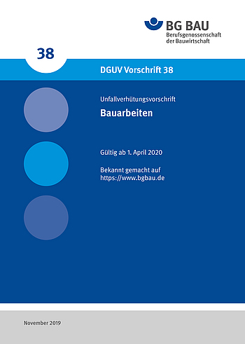 Titelbild der DGUV Vorschrift 38: Bauarbeiten