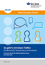 Titelbild DGUV Information 206-007 So geht's mit Ideen-Treffen – Tipps für Wirtschaft, Verwaltung und Dienstleistung