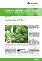 Titelbild des Kompetenzzentrums für Unternehmer - Fortbildung nach DGUV Vorschrift 2 "Cannabis im Betrieb"