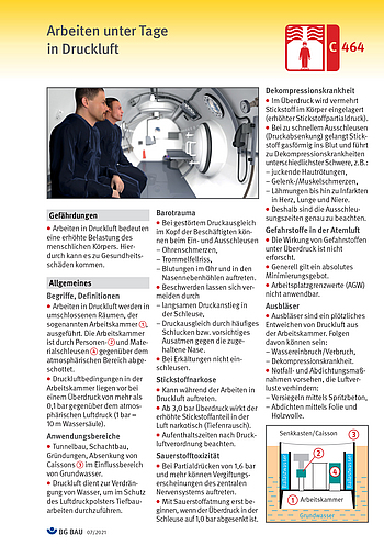 Titelbild Baustein C 464 Arbeiten unter Tage in Druckluft