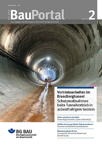 Titelseite BauPortal 2-2022, Blick in einen Tunnel