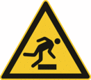 Sicherheitszeichen Warnzeichen - Warnung vor Hindernissen am Boden W007