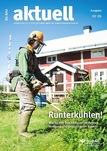 Titelbild BG BAU aktuell 2-2026 Gebäudemanagement.