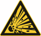Sicherheitszeichen Warnzeichen - Warnung vor explosionsgefährlichen Stoffen W002