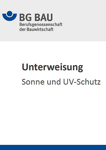 Deckblatt Unterweisung UV-Schutz als Vortrag