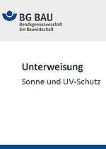 Deckblatt Unterweisung UV-Schutz als Vortrag