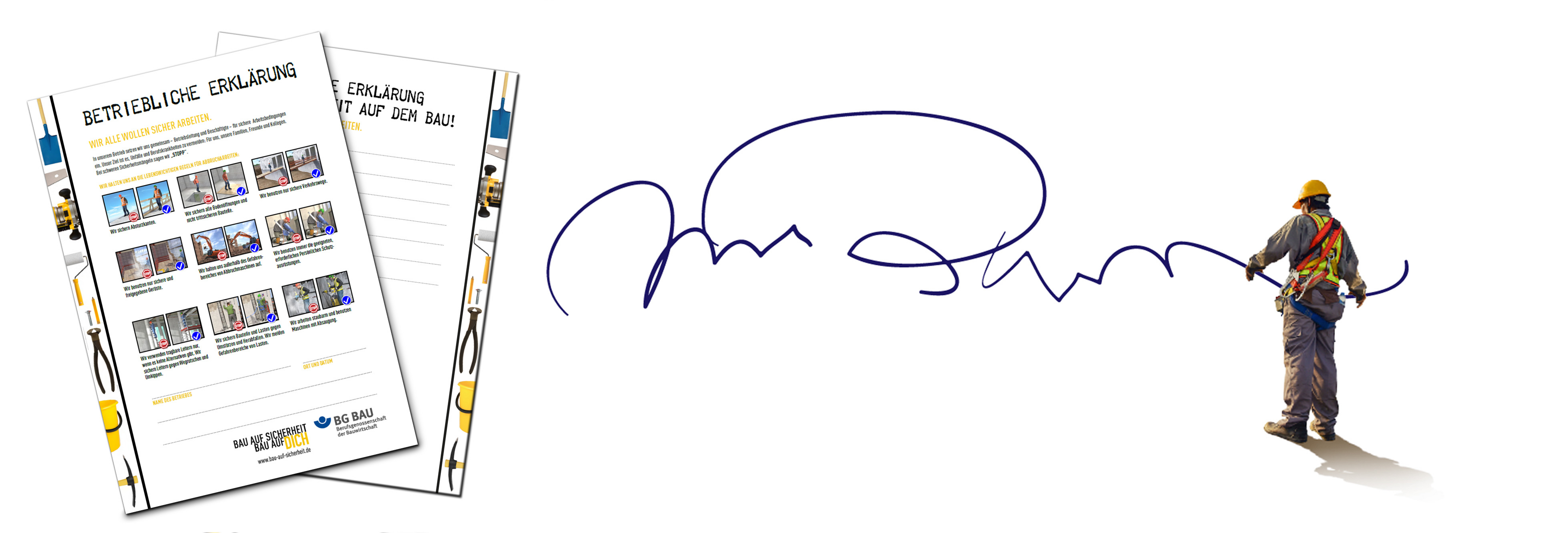 Betriebliche Erklärung mit Unterschrift