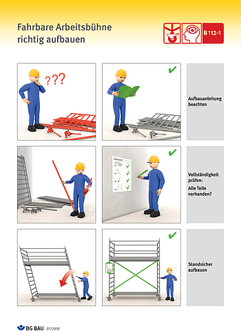 Titelbild Flyer Fahrbare Arbeitsbühne richtig aufbauen