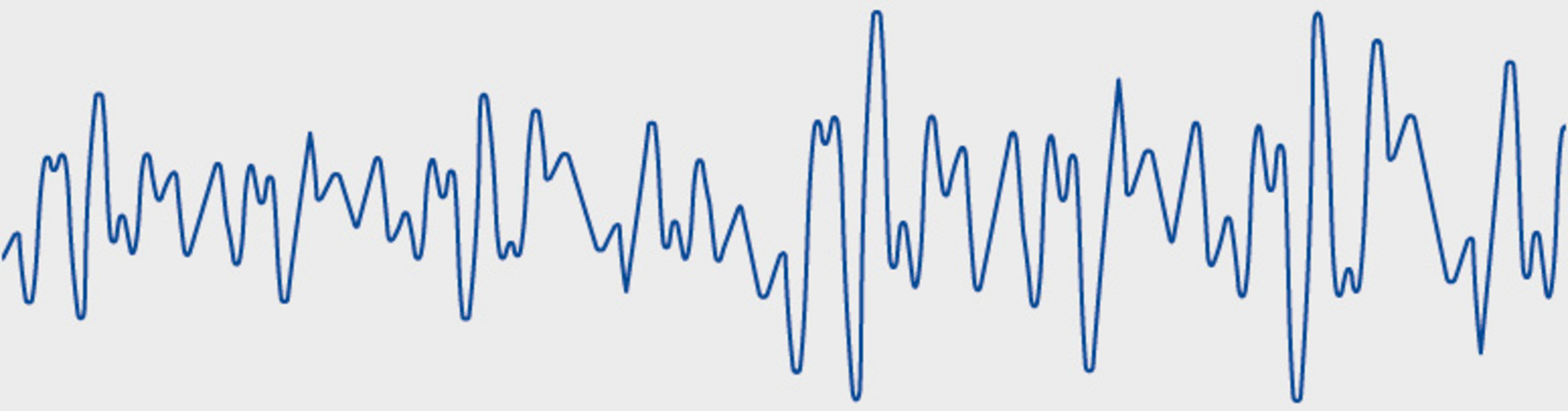Ein blaues Frequenzband, das eine L&auml;rmkurve darstellt.