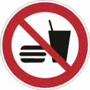 Sicherheitszeichen Verbotszeichen - Essen und Trinken verboten P022