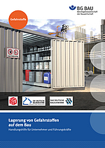 Titelbild Broschüre Lagerung von Gefahrstoffen auf dem Bau