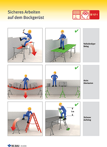 Flyer Sicheres Arbeiten auf dem Bockgerüst