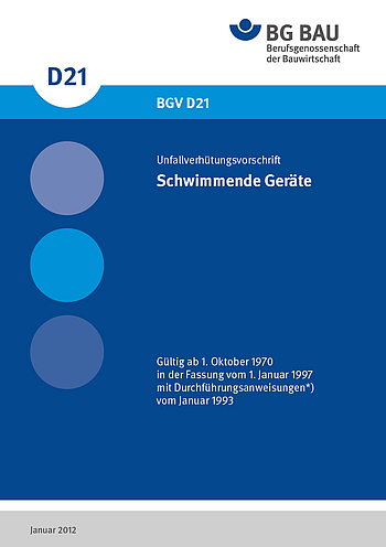 Titelbild der DGUV Vorschrift 64: Schwimmende Geräte