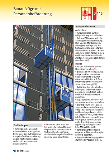 Titelbild Baustein 145 Bauaufzüge mit Personenbeförderung