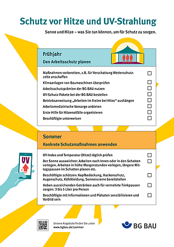 Abbildung der Checkliste „Schutz vor Hitze und UV-Strahlung“