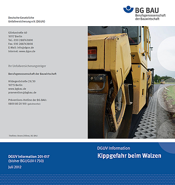 Titelbild DGUV Information 201-017 Kippgefahr beim Walzen