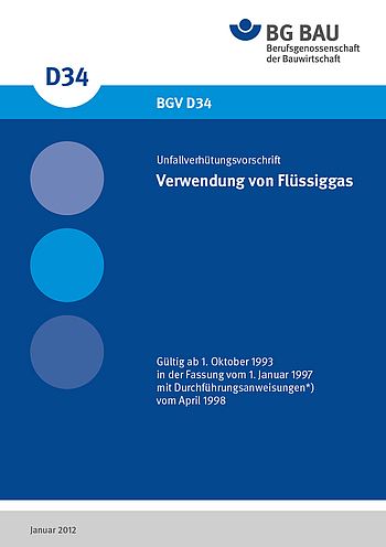 Titelbild der DGUV Vorschrift 79: Verwendung von Flüssiggas