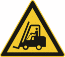 Sicherheitszeichen Warnzeichen - Warnung vor Flurförderzeugen W014