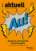 Grafik: Heftcover BG BAU aktuell 3_2022, Ausgabe Rohbau.