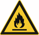 Warnung vor feuergefährlichen Stoffen, Sicherheitszeichen W021