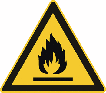 Warnung vor feuergefährlichen Stoffen, Sicherheitszeichen W021 Warnung vor feuergefährlichen Stoffen, Sicherheitszeichen W021