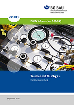 Titelbild der DGUV Information 201-033: Tauchen mit Mischgas.