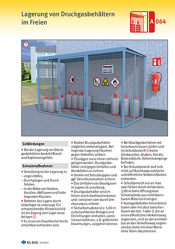 Titelbild Baustein A 064 Lagerung von Druckgasflaschen im Freien