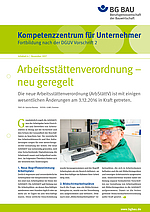 Titelbild Kompetenzzentrum für Unternehmer - Fortbildung nach DGUV Vorschrift 2 "Arbeitsstättenverordnung - neu geregelt"