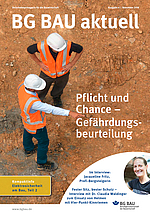 Titelbild der BG BAU aktuell Ausgabe 4-2018