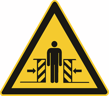 Warnung vor Quetschgefahr, Sicherheitszeichen W019