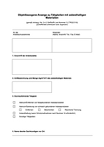 Objektbezogene Mitteilung zu Tätigkeiten mit asbesthaltigen Gefahrstoffen (Anlage 1.3)