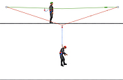 Zwei Personen im Einsatz mit einem temporären horizontalen Lifeline-System, bestehend aus Lifeline, Höhensicherungsgerät und Auffanggurt.