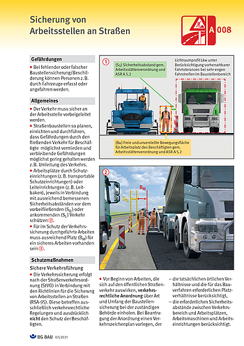 Titelbild Baustein A 008 Sicherung von Arbeitsstellen an Straßen