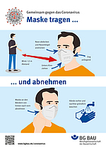 Poster Mund-Nasen-Schutz tragen und abnehmen