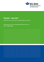 Titelbild der Broschüre "Trauma - was tun?" in deutscher Sprache