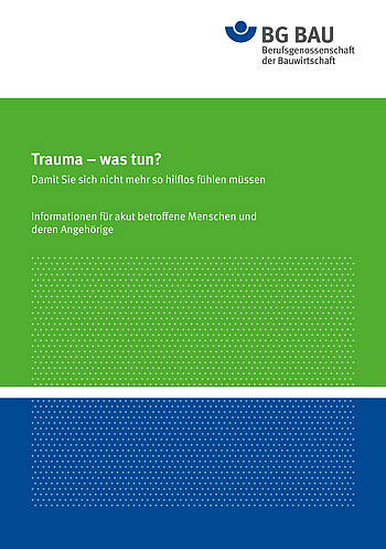 Titelbild der Broschüre "Trauma - was tun?" in deutscher Sprache