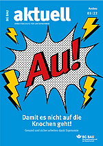 Grafik: Heftcover BG BAU aktuell 3_2022, Ausgabe Ausbau.