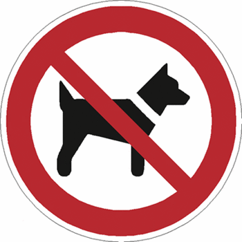 Sicherheitszeichen Verbotszeichen - Mitführen von Hunden verboten P021