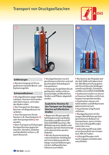 Titelbild Baustein A 065 Transport von Druckgasflaschen